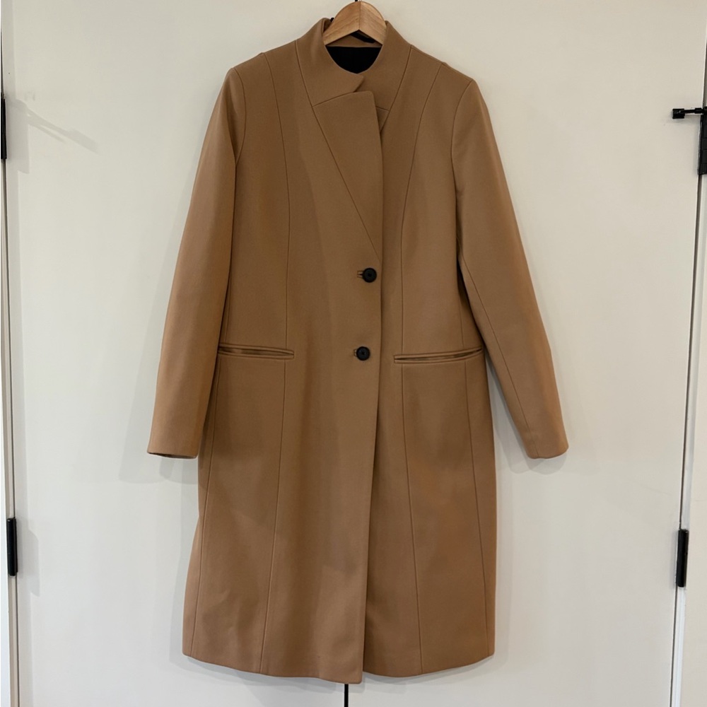 All Saints Sidney Wool Cashmere Blend Tailored Coat - Camel